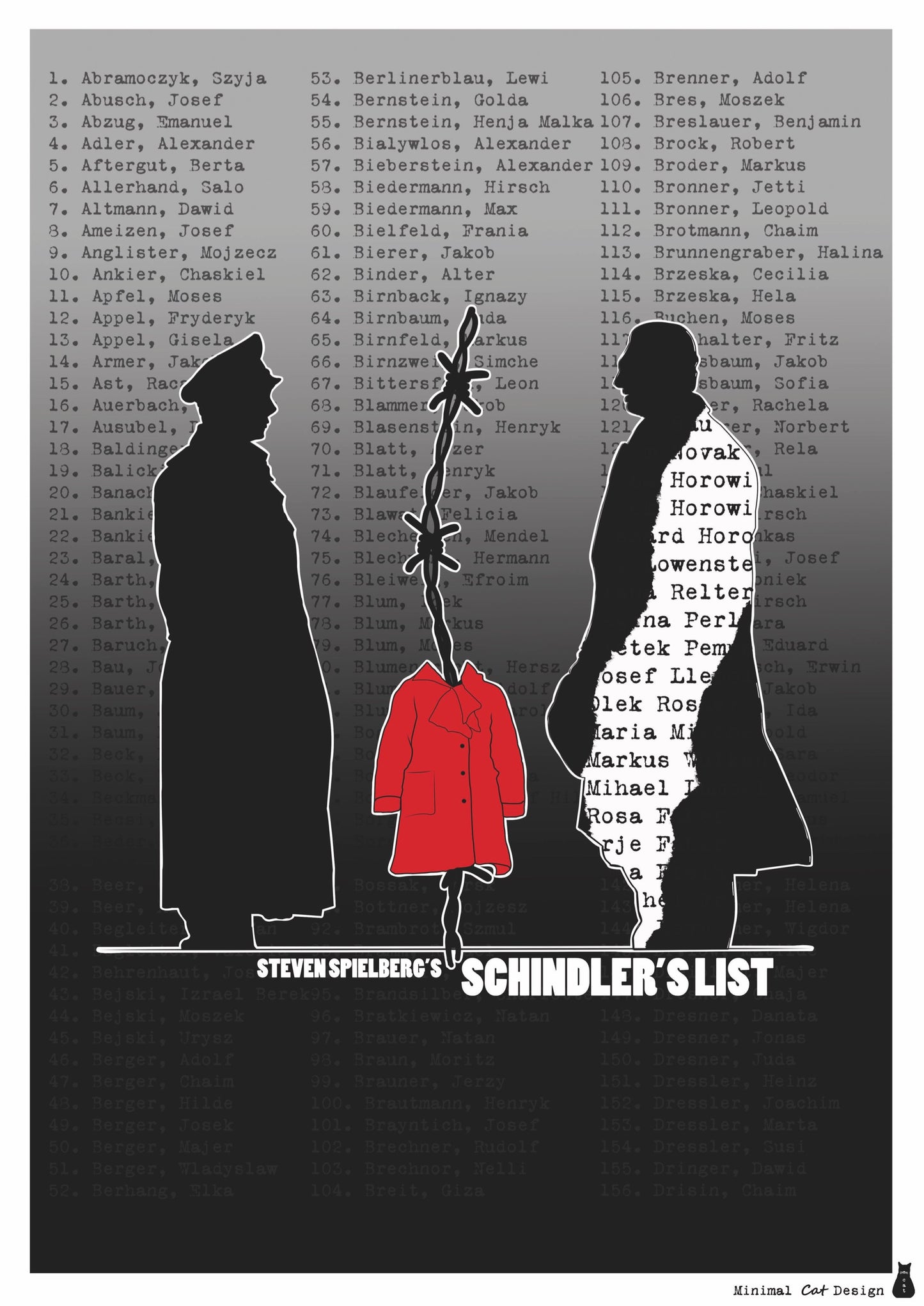 Póster Digital – Schindler’s List de Minimalcatdesign