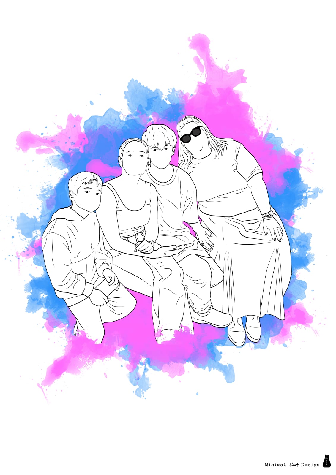 Retrato personalizado ilustrado – Formato digital o físico.