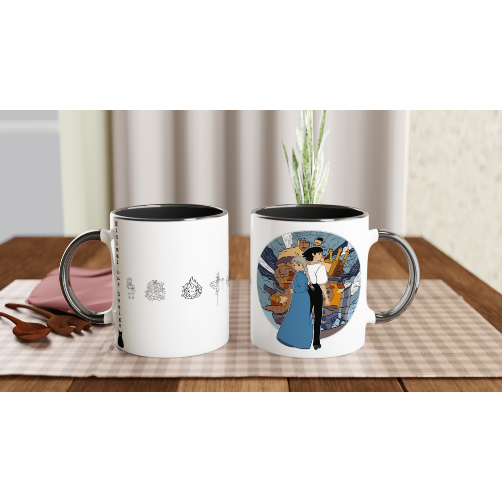 Howls moving castle – Taza Artística vista desayuno | minimalcatdesign
