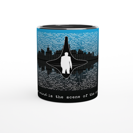 Inception – Taza Artística Blue Edition vista frontal | minimalcatdesign