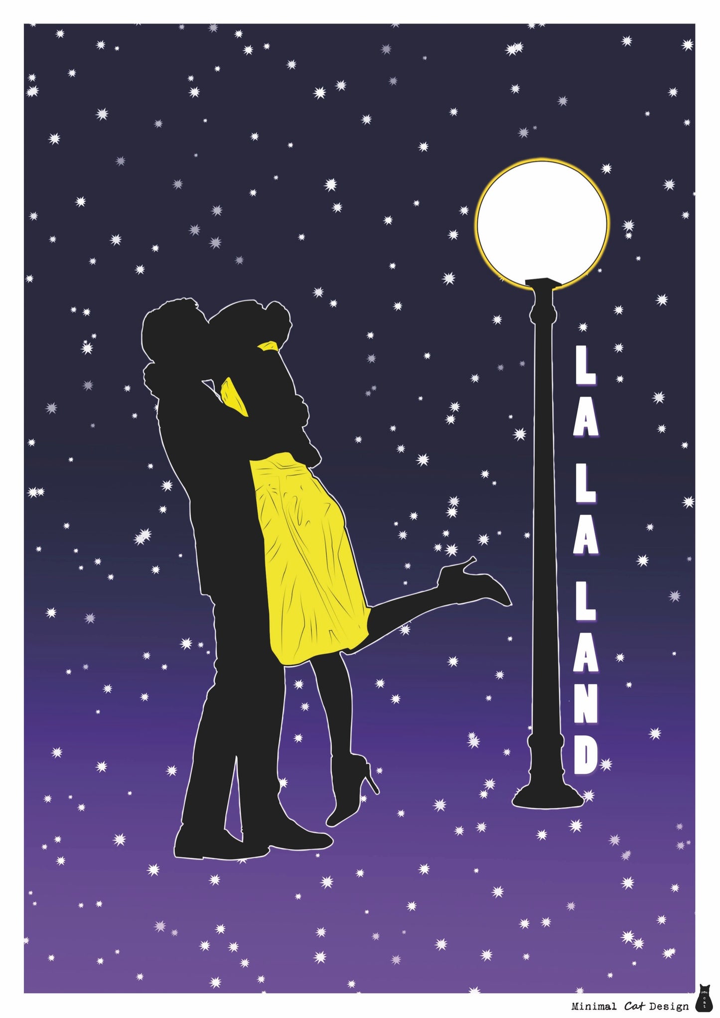 Póster Digital – La La Land night de Minimalcatdesign