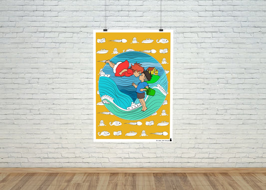 Póster Artístico – Ponyo on the Cliff by the Sea (2008) de Hayao Miyazaki