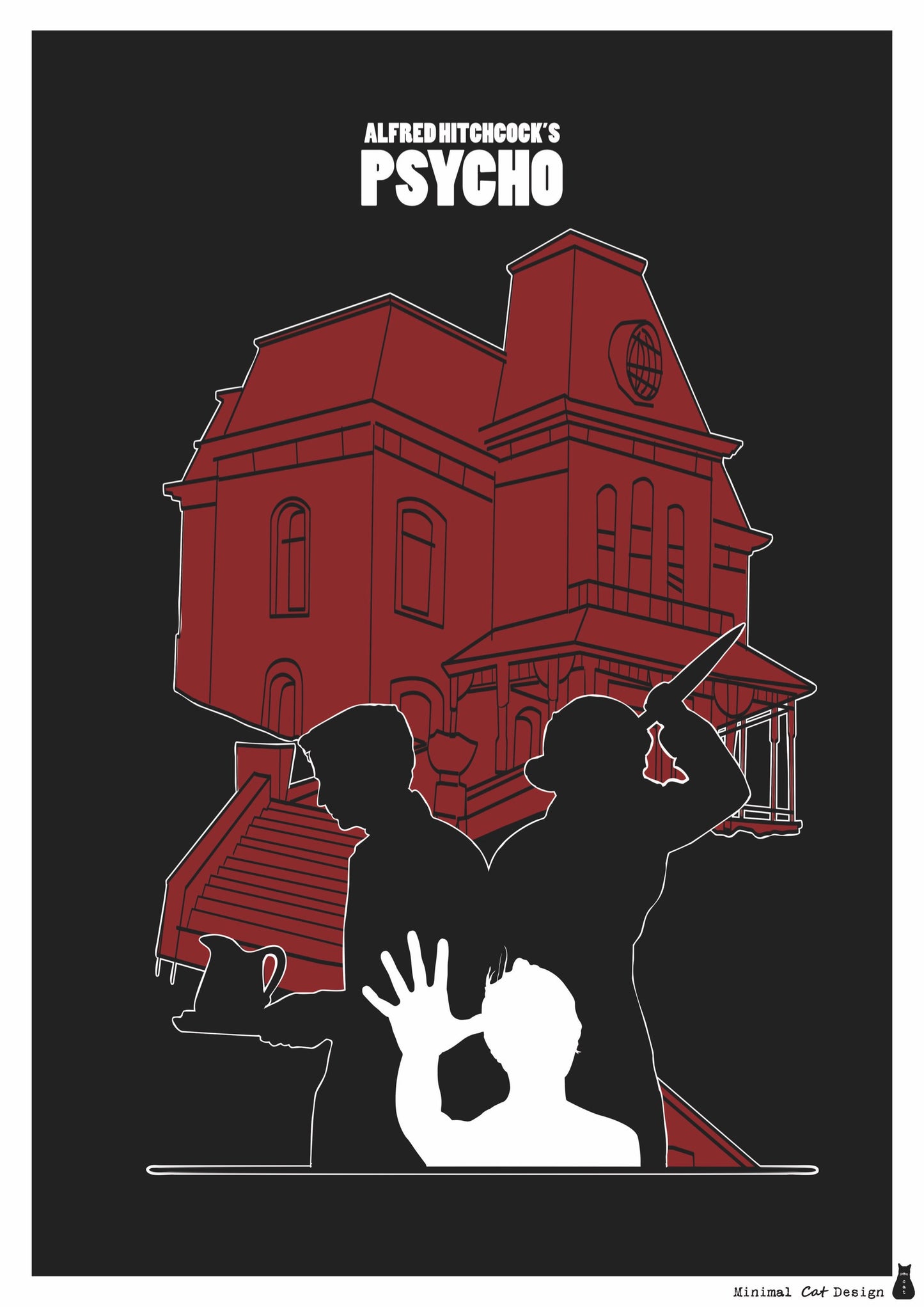 Póster Digital – Psycho de Minimalcatdesign