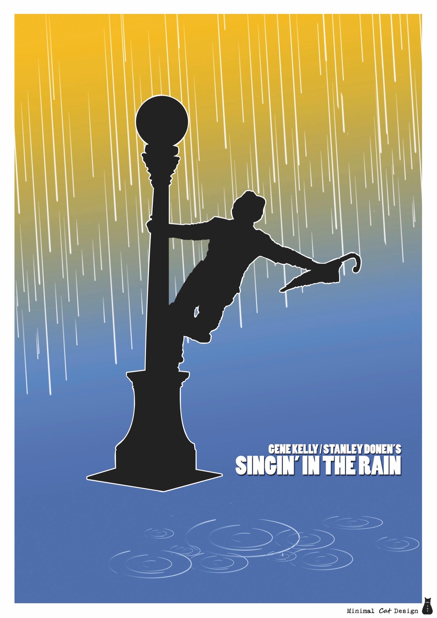 Póster Digital – Singing in the Rain de Minimalcatdesign (Copia)
