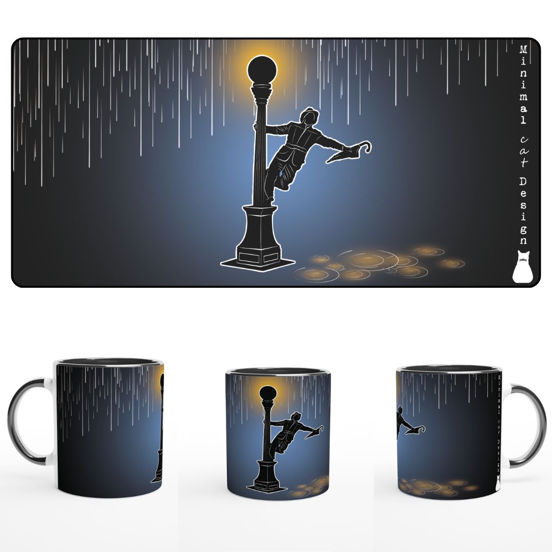 Singin in the rain – Taza Artística | minimalcatdesign