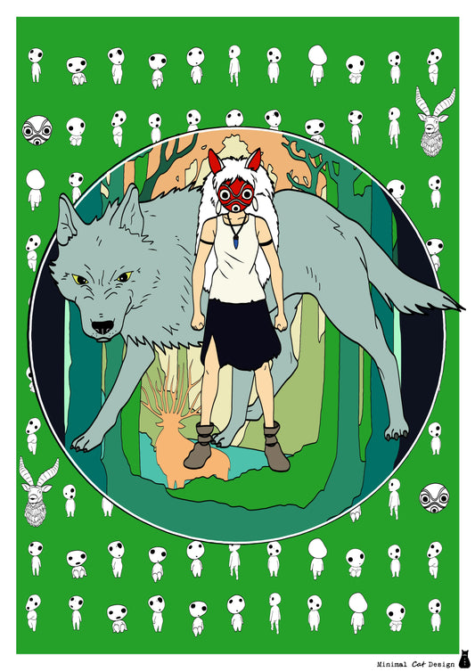 Póster Artístico – Princess Mononoke (1997) de Hayao Miyazaki