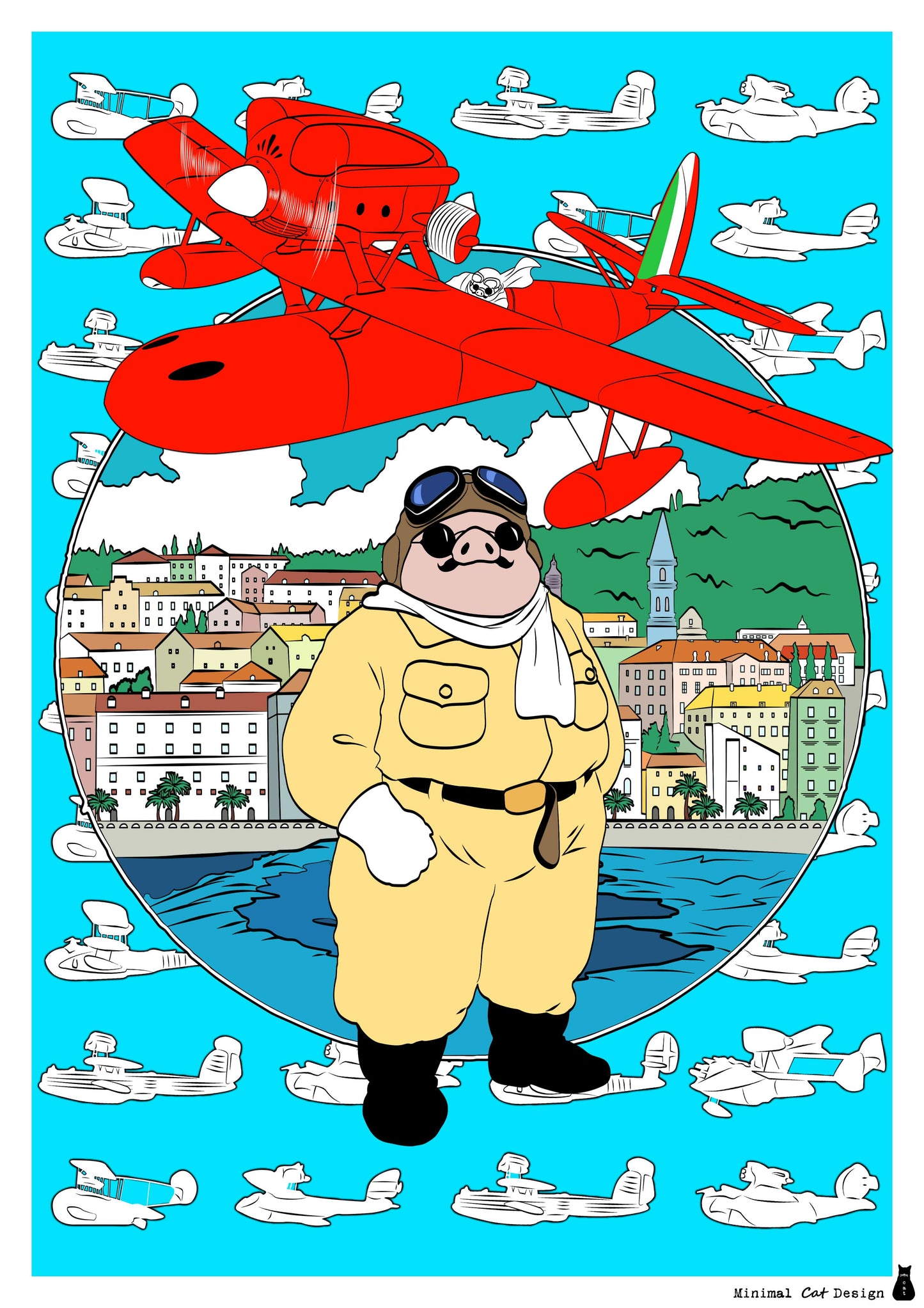 Póster Artístico – Porco Rosso (1992) de Hayao Miyazaki