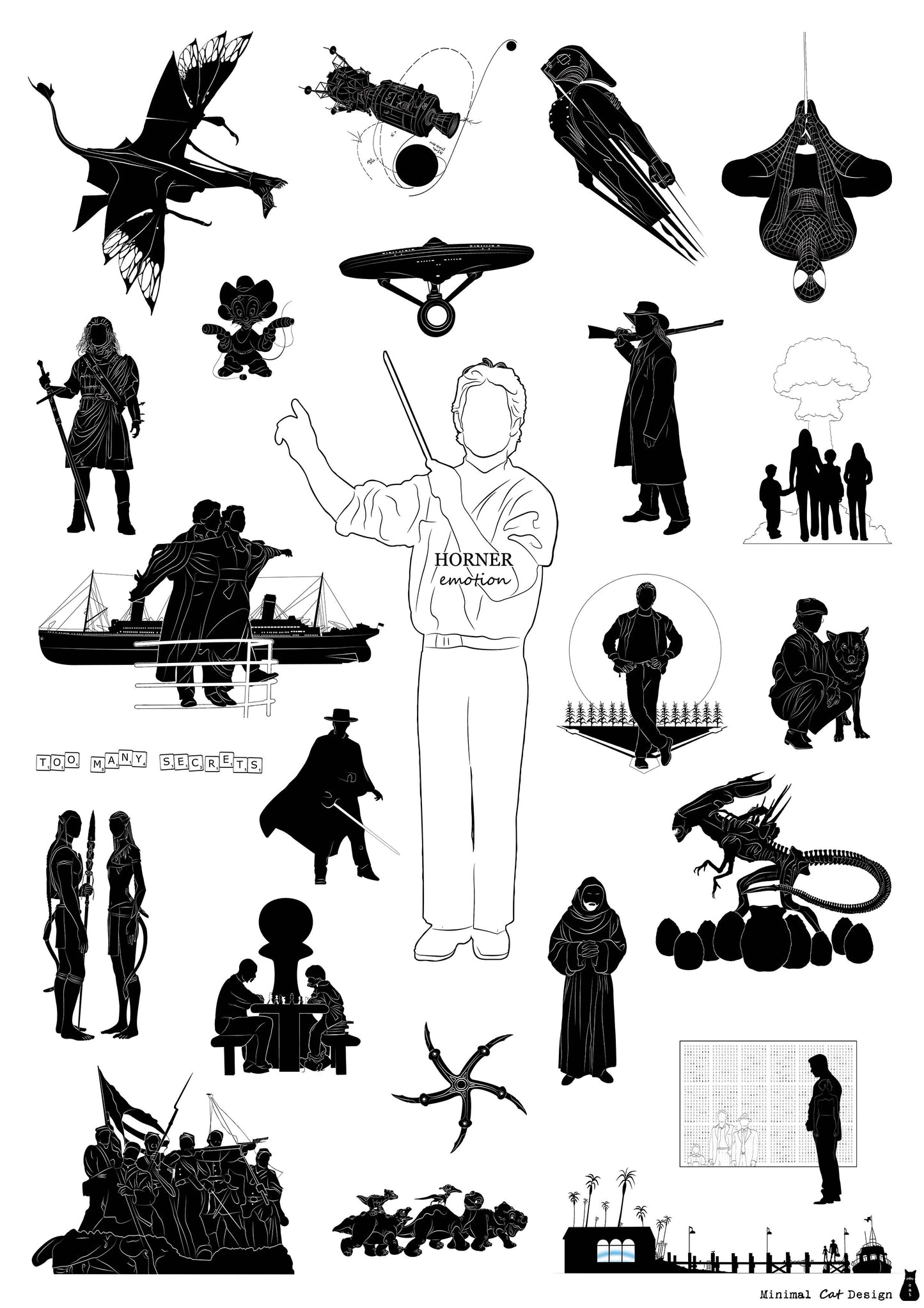 Póster Digital – James Horner de Minimalcatdesign