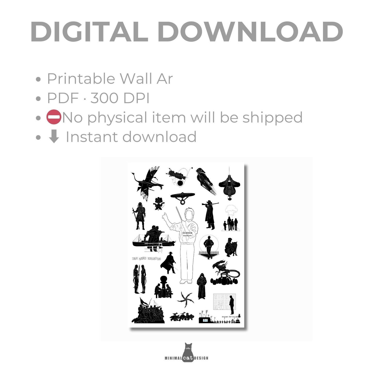 Póster Digital – James Horner de Minimalcatdesign