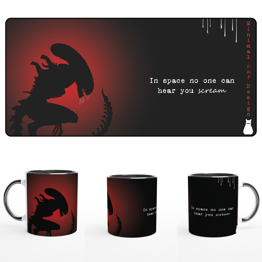 Alien – Taza Artística | minimalcatdesign