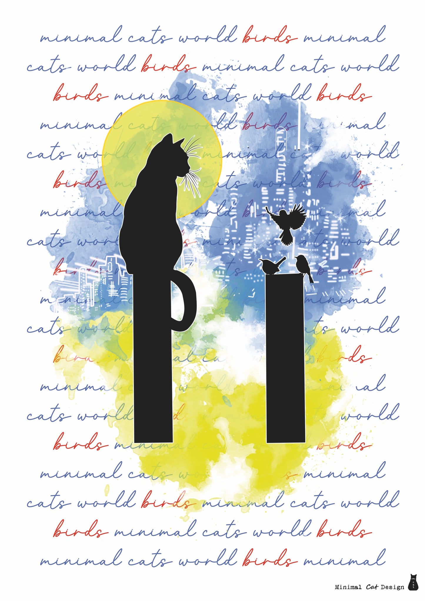 Póster Artístico – Birds de Minimalcatdesign