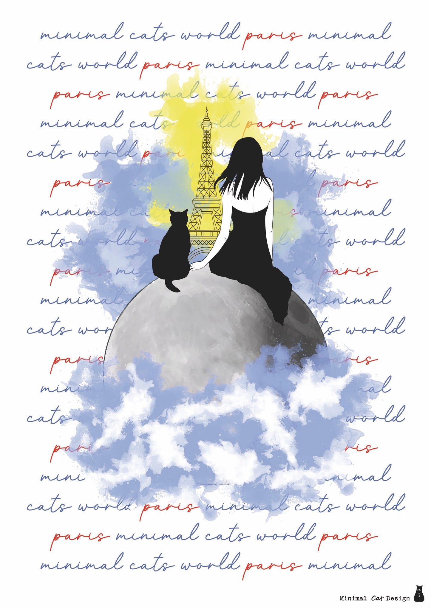 Póster Artístico – Chats Parisians de Minimalcatdesign