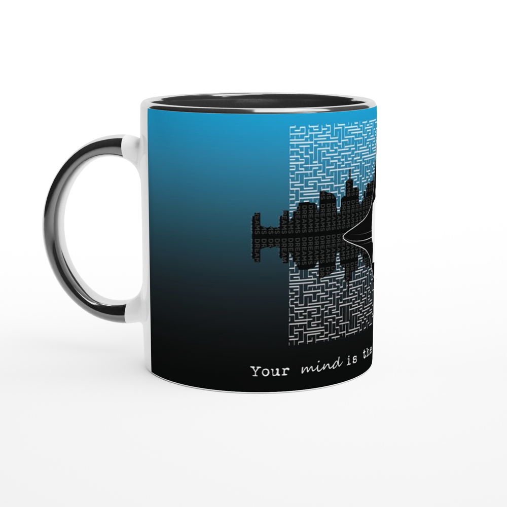 Inception – Taza Artística Blue Edition vista izquierda | minimalcatdesign