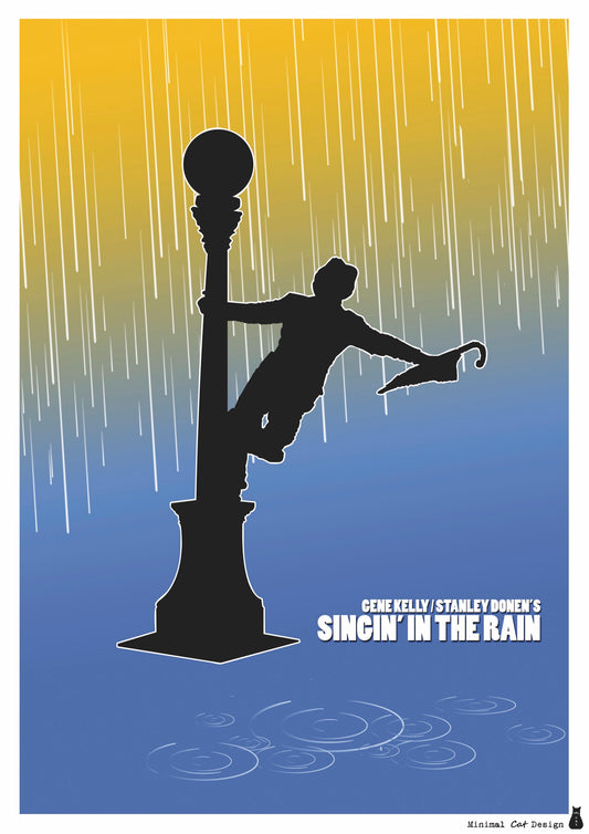 Póster Digital – Singing in the Rain de Minimalcatdesign (Copia)